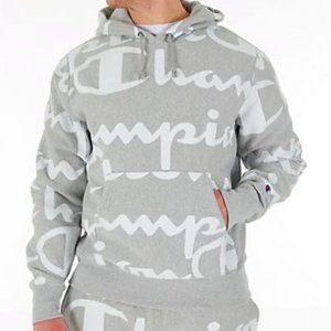 Champion Reverse Weave Pullover Hoodie Sweatshirt Y2K size Large Gray